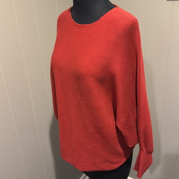 Thyme + Honey burnt red super stretch ribbed batwing sleeve sweater. Small. - Picture 3 of 5